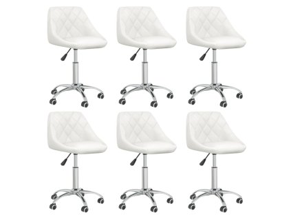 vidaXL Otočné jídelní židle 6 ks bílé umělá kůže