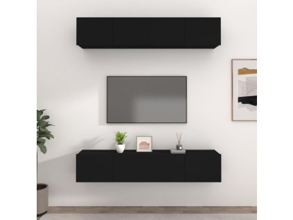 vidaXL TV skříňky 4 ks černé 80 x 30 x 30 cm kompozitní dřevo