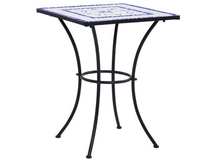 vidaXL Mozaikový bistro stolek modrobílý 60 cm keramika