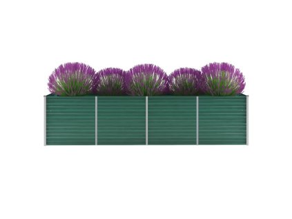 vidaXL Vyvýšený záhon pozinkovaná ocel 320 x 80 x 77 cm zelený
