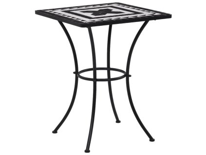 vidaXL Mozaikový bistro stolek černý a bílý 60 cm keramika