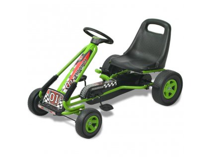 vidaXL Šlapací motokára s nastavitelným sedátkem zelená