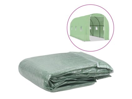vidaXL Náhradní plachta na skleník (9 m²) 200 x 450 x 200 cm zelená