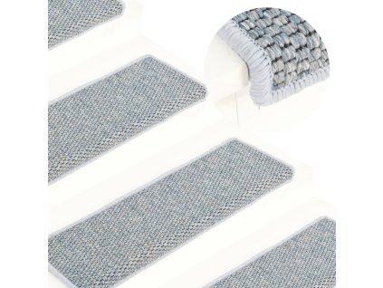 vidaXL Samolepící nášlapy na schody vzhled sisal 15 ks 65x21x4cm modré