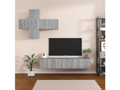 vidaXL 7dílný set TV skříněk šedý sonoma kompozitní dřevo