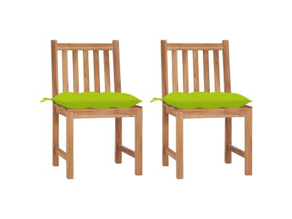 vidaXL Zahradní židle 2 ks s poduškami masivní teakové dřevo