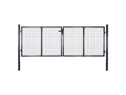 vidaXL Pletivá zahradní branka pozinkovaná ocel 306 x 100 cm šedá