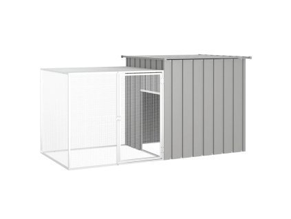 vidaXL Klec pro kuřata šedá 200 x 91 x 100 cm pozinkovaná ocel