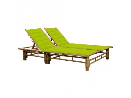 vidaXL Zahradní lehátko pro dva s poduškami bambus