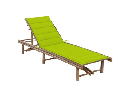 vidaXL Zahradní lehátko s poduškou bambus