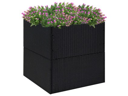 vidaXL Zahradní truhlík černý 80 x 80 x 80 cm polyratan