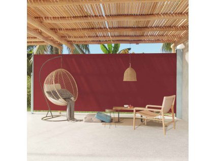 vidaXL Zatahovací boční markýza 220x600 cm červená