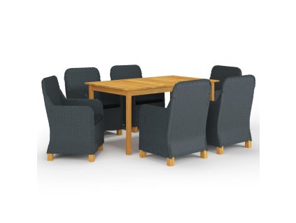 vidaXL 7dílný zahradní jídelní set tmavě šedý