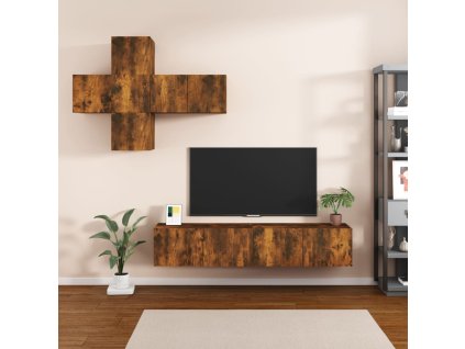 vidaXL 7dílný set TV skříněk kouřový dub kompozitní dřevo