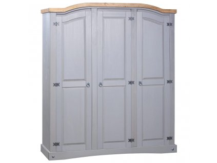 vidaXL Šatní skříň mexická borovice Corona 3 dvířka šedá