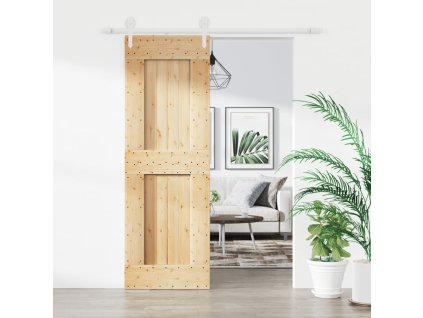 vidaXL Posuvné dveře s kováním 70 x 210 cm masivní borové dřevo