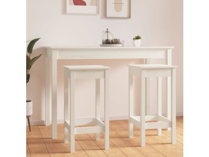 vidaXL Barové židle 2 ks bílé 40 x 40 x 78 cm masivní borové dřevo
