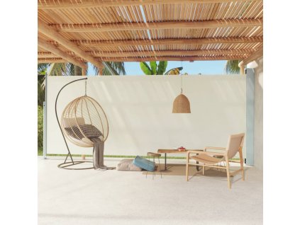 vidaXL Zatahovací boční markýza 220x600 cm krémová