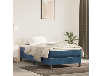vidaXL Taštičková matrace tmavě modrá 80 x 200 x 20 cm samet