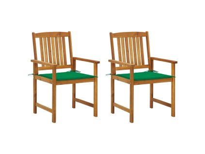 vidaXL Režisérská křesla s poduškami 2 ks masivní akáciové dřevo