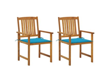 vidaXL Zahradní židle s poduškami 2 ks masivní akáciové dřevo