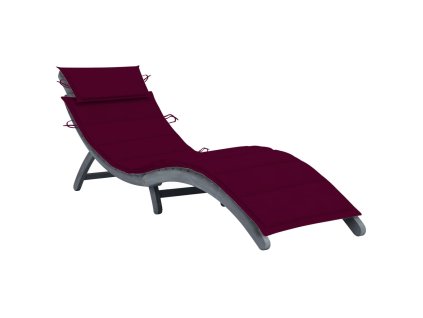 vidaXL Zahradní lehátko s poduškou šedé masivní akáciové dřevo