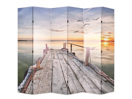 vidaXL Skládací paraván 228x170 cm jezero