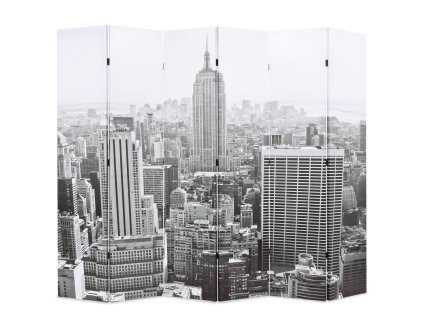 vidaXL Skládací paraván 228 x 170 cm New York by Day černobílý