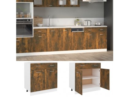 vidaXL Zásuvková skříňka "Lyon" kouřový dub 80x46x81,5 cm, konstrukční dřevo