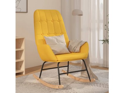 vidaXL Houpací křeslo hořčicově žluté textil