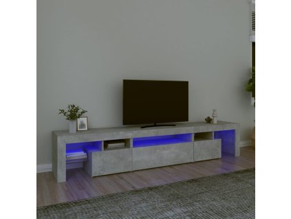 vidaXL TV skříňka s LED osvětlením betonově šedá 215x36,5x40 cm