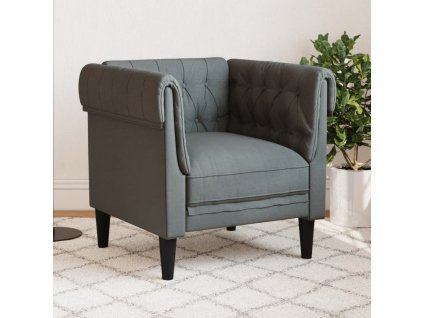 vidaXL Křeslo Chesterfield tmavě šedé textil