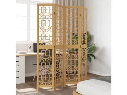 vidaXL Paraván 4dílný hnědý masivní dřevo pavlovnie