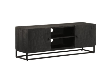 vidaXL TV skříňka černá 110 x 30 x 40 cm masivní mangovník a železo