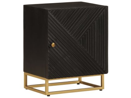 vidaXL Noční stolek černý 40 x 30 x 50 cm masivní mangovník a železo