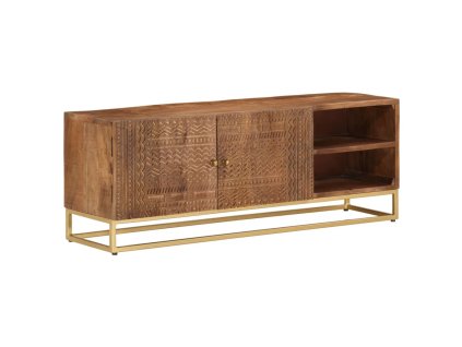 vidaXL TV skříňka 110 x 30 x 40 cm masivní mangovníkové dřevo a železo