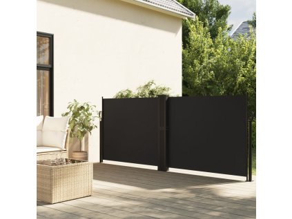 vidaXL Zatahovací boční markýza černá 140 x 1 000 cm