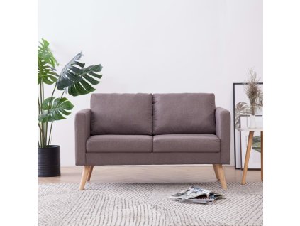 vidaXL 2místná pohovka textilní čalounění hnědošedá