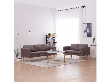 vidaXL 2dílná sedací souprava textilní taupe