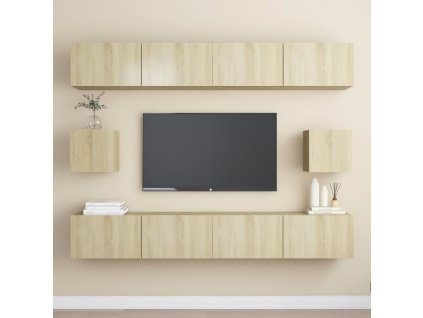 vidaXL 6dílný set TV skříněk dub sonoma kompozitní dřevo