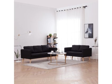 vidaXL 2dílná sedací souprava textilní černá