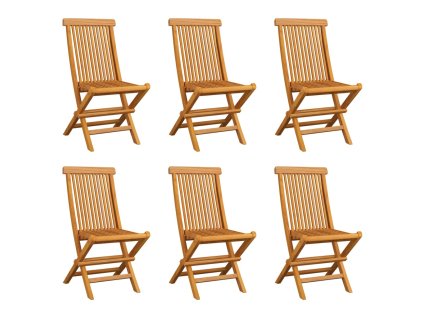 vidaXL Skládací zahradní židle 6 ks masivní teak