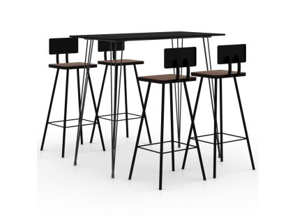 vidaXL 5dílný barový set černý