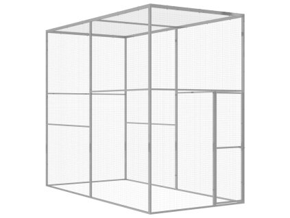 vidaXL Klec pro kočky 3 x 1,5 x 2,5 m pozinkovaná ocel