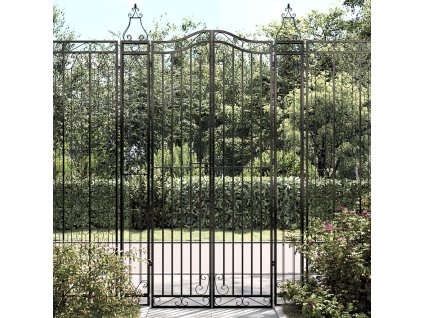 vidaXL Zahradní branka černá 121 x 8 x 200 cm tepané železo