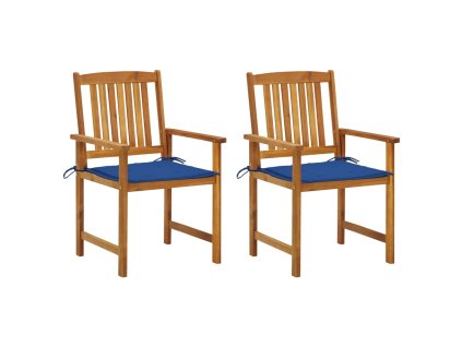 vidaXL Režisérská křesla s poduškami 2 ks masivní akáciové dřevo