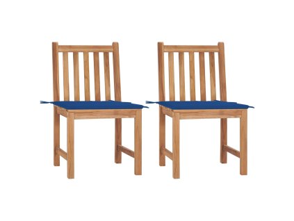 vidaXL Zahradní židle 2 ks s poduškami masivní teakové dřevo