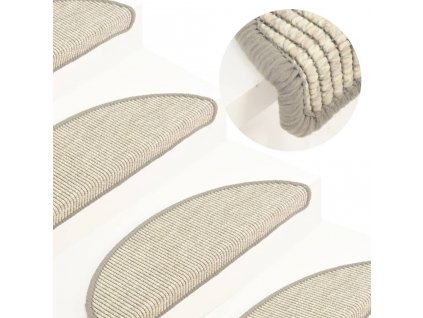 vidaXL Schodové rohože 15 ks 56 x 17 x 3 cm stříbrné, půlkulaté