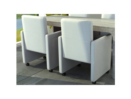 vidaXL Jídelní židle 2 ks bílé umělá kůže