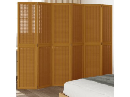 vidaXL Paraván 6dílný hnědý masivní dřevo pavlovnie